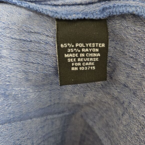 Zac & Rachel Ombre Blouse Women’s Sm Blue Long Sleeves Lightweight Semi Sheer - Picture 3 of 9